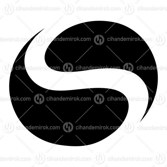 Black Circle Shaped Letter S Icon
