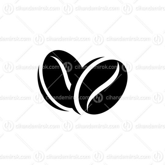 Black Coffee Beans Icon isolated on a White Background