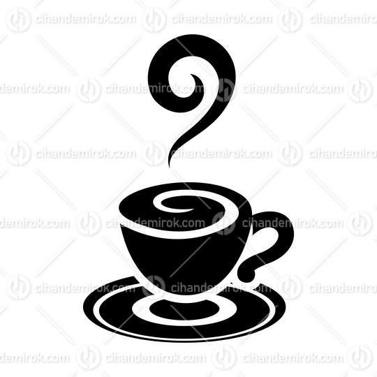 Black Coffee Cup Icon isolated on a White Background
