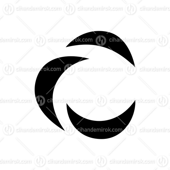 Black Crescent Shaped Letter C Icon
