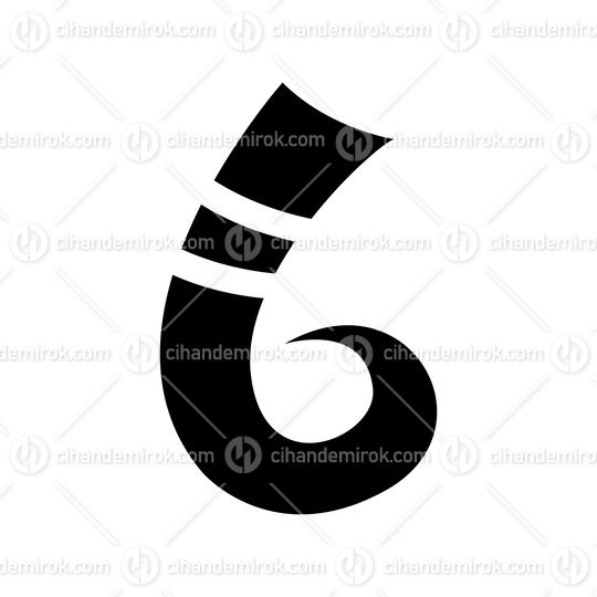 Black Curly Spike Shape Letter B Icon