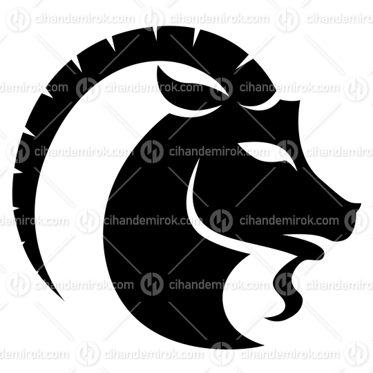 Black Curvy Capricorn Zodiac Star Sign