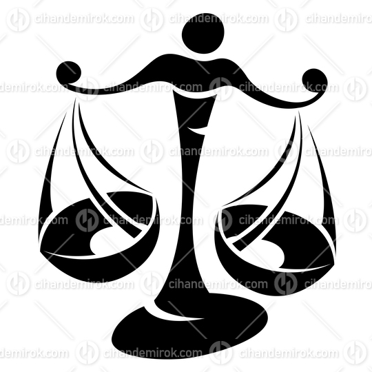 Black Curvy Libra Zodiac Star Sign