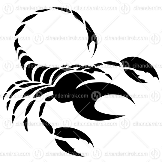 Black Curvy Scorpio Zodiac Star Sign