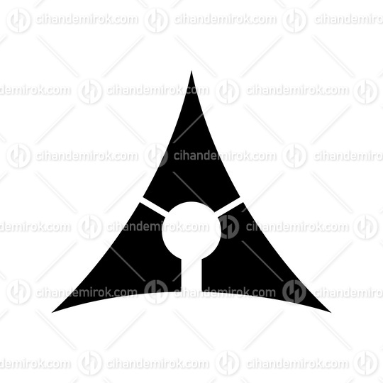 Black Deflated Triangle Letter A Icon