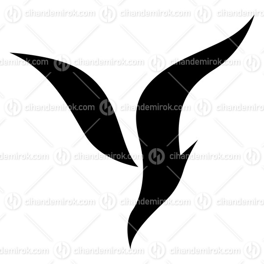 Black Diving Bird Shaped Letter Y Icon