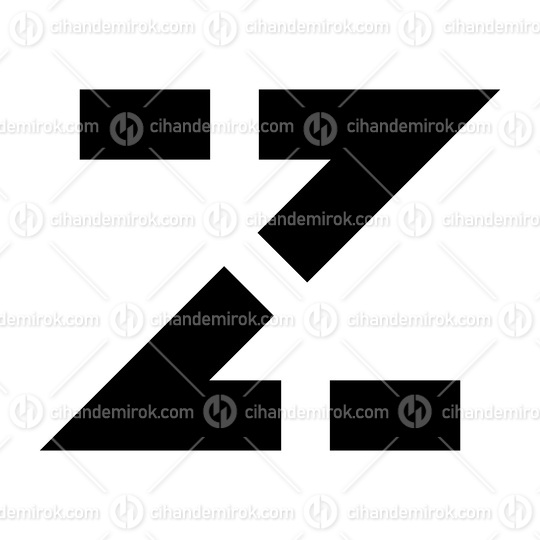 Black Dotted Line Shaped Letter Z Icon