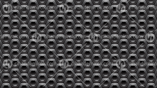 Black Embossed Hexagon Background Vector Illustration