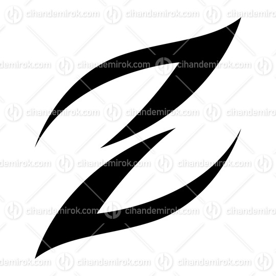 Black Fire Shaped Letter Z Icon