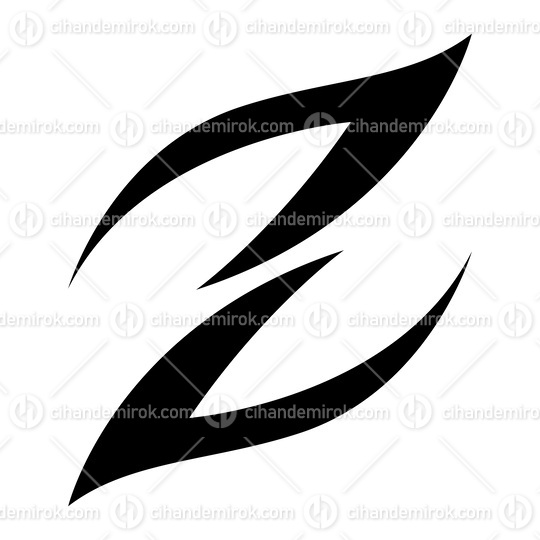 Black Fire Shaped Letter Z Icon