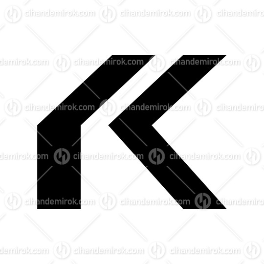Black Folded Letter K Icon