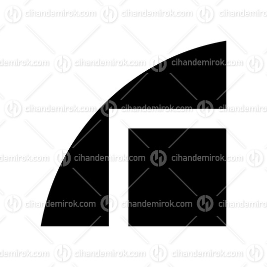 Black Geometrical Letter R Icon