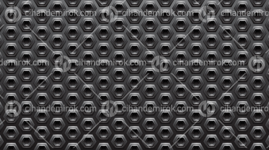Black Glossy Embossed Hexagon Background Vector Illustration