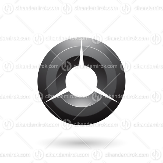 Black Glossy Shaded Circle Vector Illustration