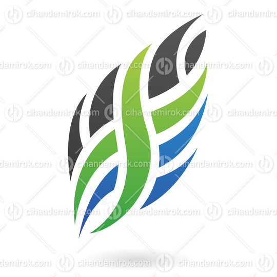 Black Green and Blue Abstract Nature Logo Icon
