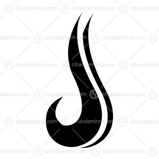 Black Hook Shaped Letter J Icon