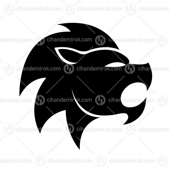 Black Leo Zodiac Star Sign with Lion Icon
