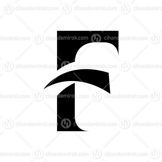 Black Letter F Icon with Pointy Tips