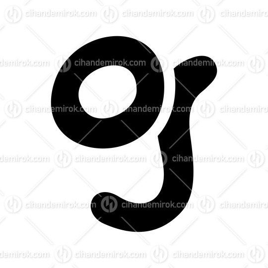Black Letter G Icon with Soft Round Lines