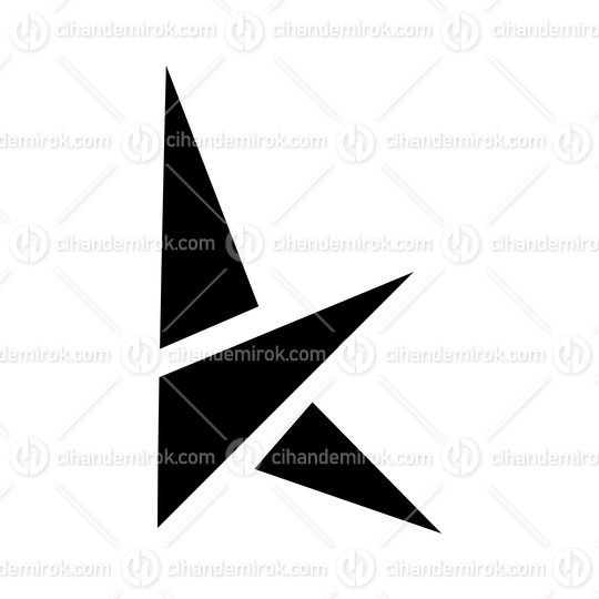 Black Letter K Icon with Triangles