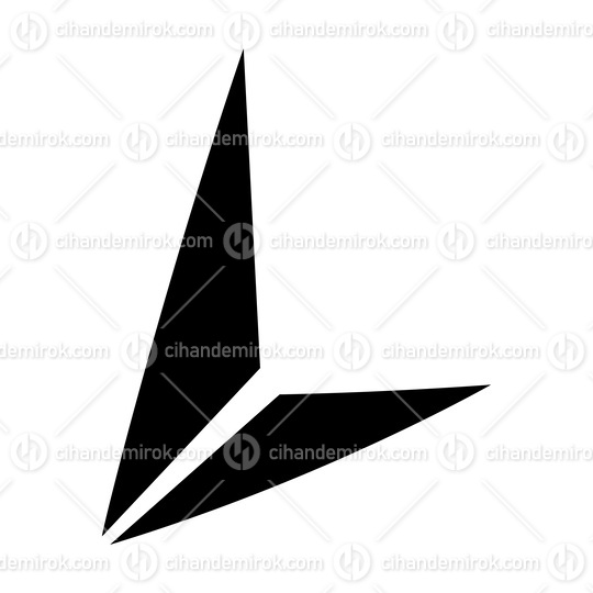 Black Letter L Icon with Triangles