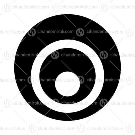 Black Letter O Icon with Nested Circles