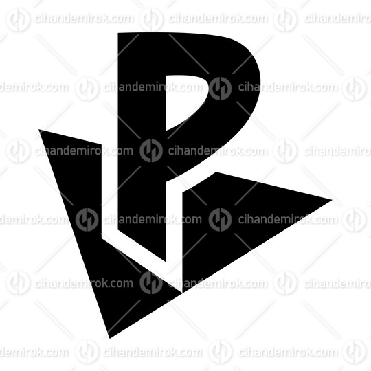 Black Letter P Icon with a Triangle