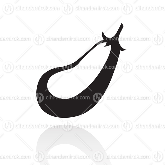 Black Line Art Eggplant Icon