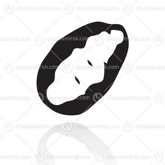 Black Line Art Potato Icon