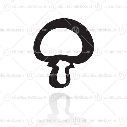 Black Line Art Simplistic Mushroom Icon