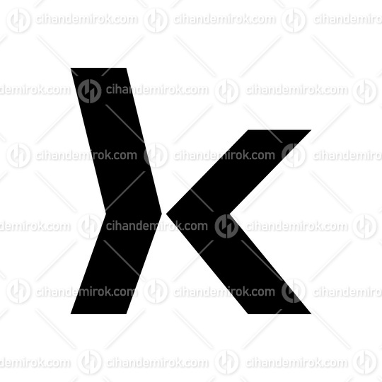 Black Lowercase Arrow Shaped Letter K Icon