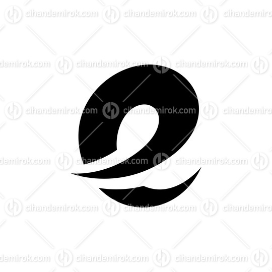 Black Lowercase Letter E Icon with Soft Spiky Curves