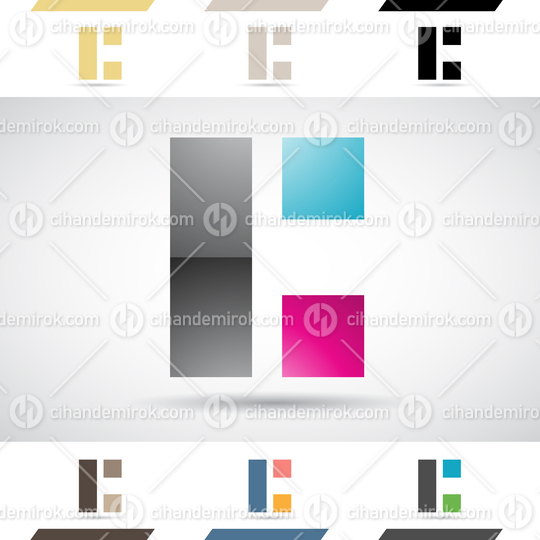 Black Magenta and Blue Glossy Abstract Square and Rectangle Logo Icon of Letter C