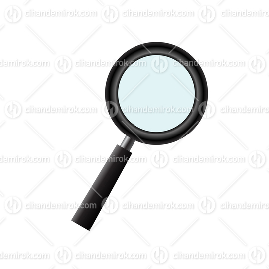 Black Magnifier over a White Background