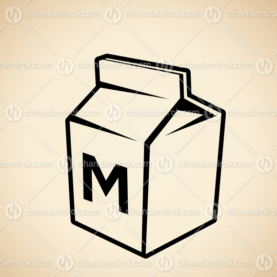 Black Milk Icon isolated on a Beige Background Vector Illustration