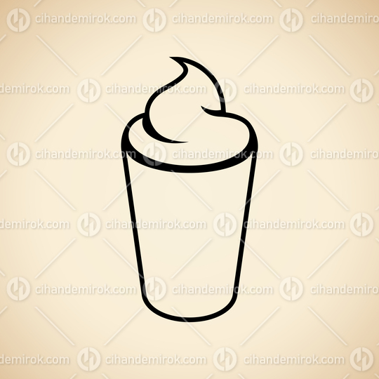 Black Milkshake Icon isolated on a Beige Background