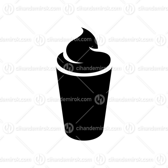 Black Milkshake Icon isolated on a White Background