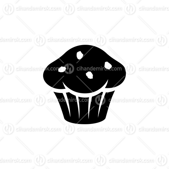 Black Muffin Icon isolated on a White Background