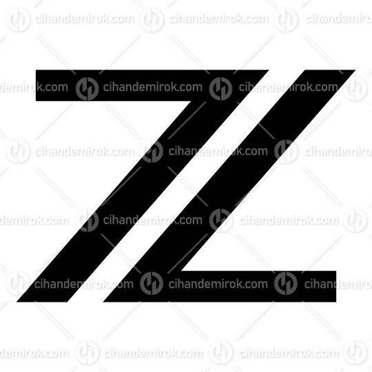 Black Number 7 Shaped Letter Z Icon