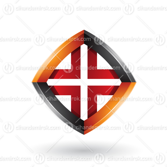 Black Orange and Red Skewed Diamond Shape Vector Illustration