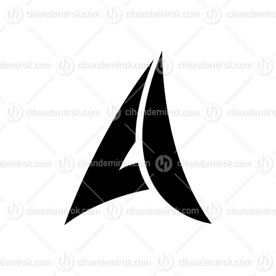 Black Paper Plane Shaped Letter A Icon