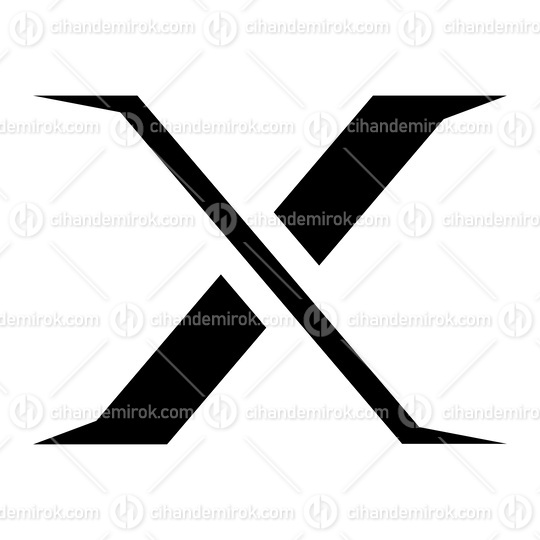 Black Pointy Tipped Letter X Icon