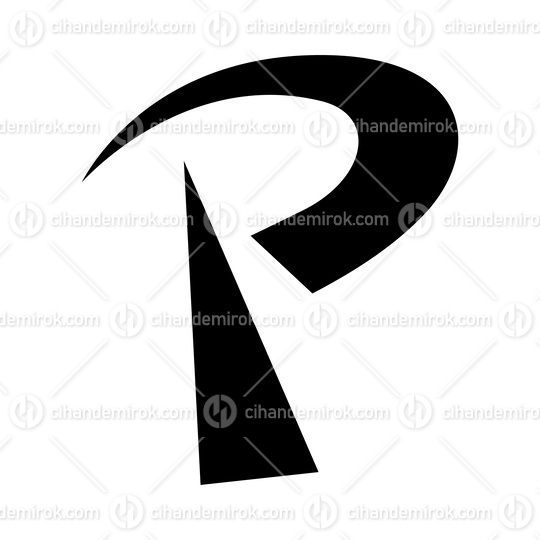 Black Radio Tower Shaped Letter P Icon