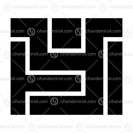 Black Rectangle Shaped Letter Y Icon