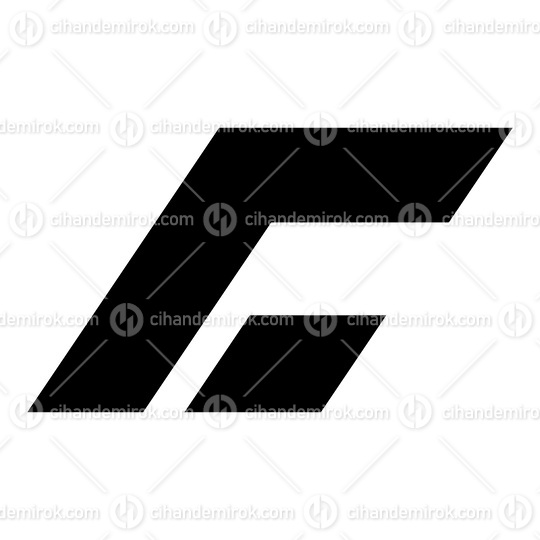 Black Rectangular Italic Letter C Icon