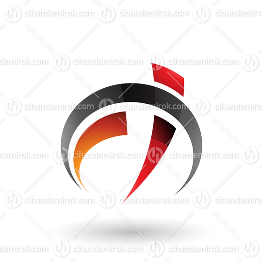 Black Red and Orange Car Gauge Shaped Letter F and T