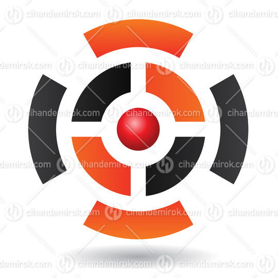 Black Red and Orange Round Rectangular Abstract Logo Icon