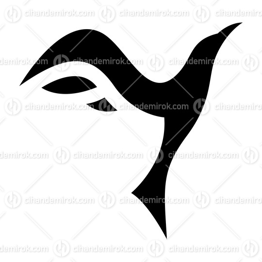 Black Rising Bird Shaped Letter Y Icon
