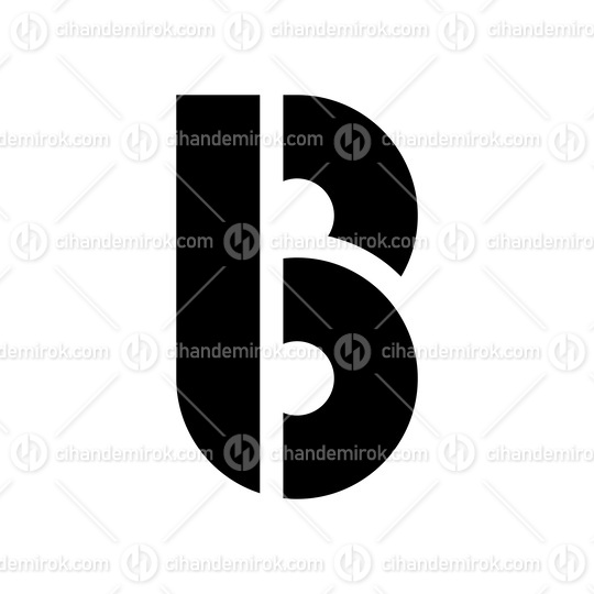 Black Round Disk Shaped Letter B Icon