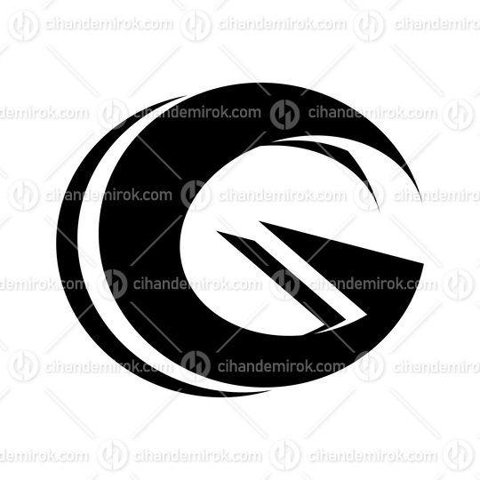 Black Round Layered Letter G Icon